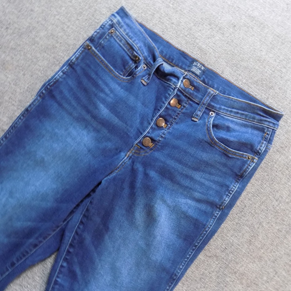 J.Crew Jeans Women 30 Blue Excellent High Rise Vintage Straight Button Fly 1802